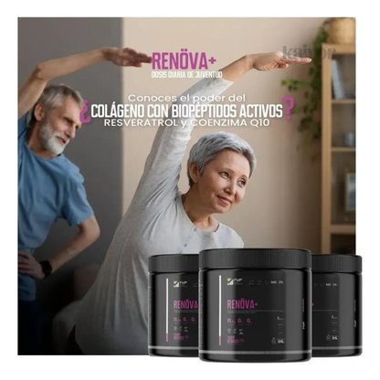 RENÖVA+ COLÁGENO HIDROLIZADO 315g con Biopéptidos Activos Piel Firme, Cabello y Uñas