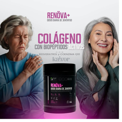 RENÖVA+ COLÁGENO HIDROLIZADO 315g con Biopéptidos Activos Piel Firme, Cabello y Uñas